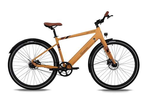 SachsenRAD Allrounder Urban Trekking E-Bike C3T mit Riemenantrieb Drehmomentsensor | 28 Zoll 18Kg Ultraleicht Pedelec Elektrofahrrad für Damen und Herren (Gelb)