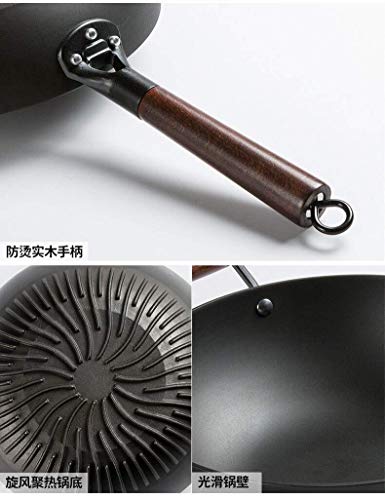 Wok de hierro fundido sin recubrimiento 32 cm miniatura 5
