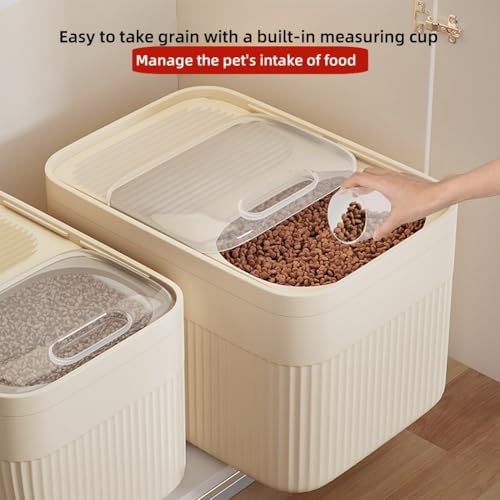 BXEBUI Airtight Pet Food Storage Container, Up to 30 lbs, For Dog Cat and Other Pet Food Storage Bin with Measuring Cup (Transparent, 30 pounds) - Thumbnail 4