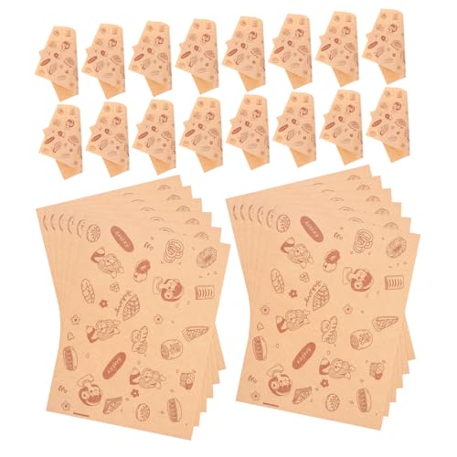 PRETYZOOM 50 Piezas Papel resistente al aceite envoltura de sándwich de periódico cesta revestimiento de bandeja de comida alimento papas fritas papel de papel encerado papel cuché