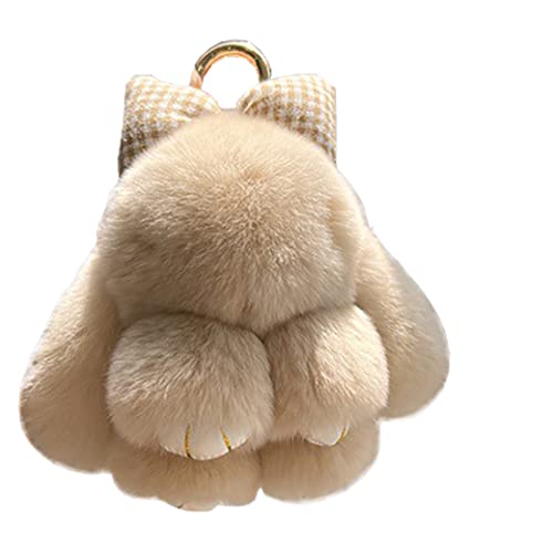 Menocetri Soft Plush Bunny Fluffy Rabbit Keychain Bow Plush Bunny