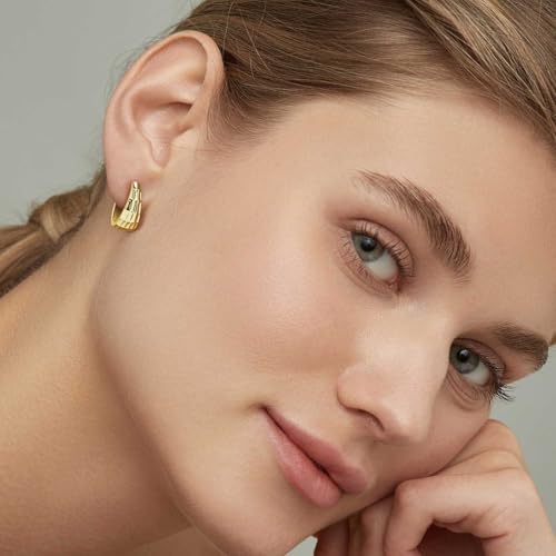 AMELINE 14K Gold Earrings for Women 14K Gold Small Hoop Earrings Gold Earrings for Womens Earring Hypoallergenic Earring 16/20mm4