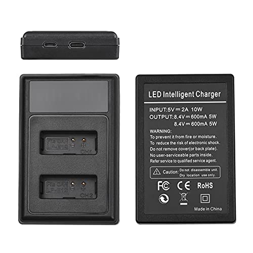 Lp-E12 Usb Intelligent Dual Channels Camera Battery Charger & 2Pcs 7.4V 1250Mah Lp-E12 Rechargeable Batteries Usb C Replacement For Canon Eos-M M2 M10 M50 Mark Ii Eos M100 Eos M200 Sx70 Hs Rebel Sl1 #TOP6