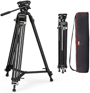 SMALLRIG Video Tripod System, 73-Calowy WytrzymałY Statyw z GłOwicą PłYnową 360 Stopni i PłYtą Szybkiego Uwalniania do Lustrzanek Cyfrowych, Kamer, AparatóW - 3751