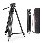 SMALLRIG AD-01 Video Tripod, 73" Heavy Duty Tripod with 360 Degree Fluid Head and Quick Release Plate for DJI RS 2/ RS3/ RS3 PRO/RS 4 / RS 4 PRO, Camcorder, Cameras, Max Load 8kg - 3751B