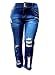 WOMENS PLUS SIZE Distressed Ripped Acid Wash BLUE DENIM JEANS HIGH WAIST SKINNY