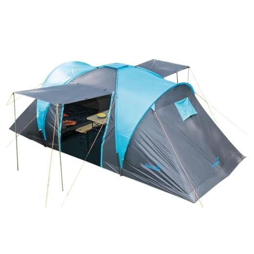 Skandika Hammerfest 4 Personas - Tienda de campaña Familiar - cúpula - Dos dormitorios- mosquiteras (sin Suelo Cosido)