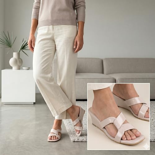 Image of Women Girls Comfortable Slip-On Glossy Sandals - Stylish All Day Comfort Ladies Footwear for Daily Wear