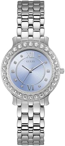 Guess Women's U1062L Series| 34mm Analog Dress Watch| Stainless Steel Case| Stainless Steel Bracelet with Pilot Buckle| 30M Water Resistance