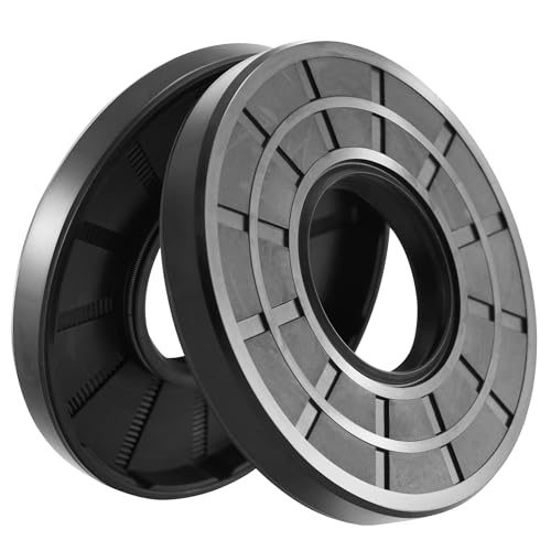 XiKe 2PCS Oil Seal, Lip Seals, TC 32mm x 45mm x 10mm, Nitrile Rubber Double Lip Spring-Loaded Oil Shaft Seal, Designed for Bearing Shaft, Black