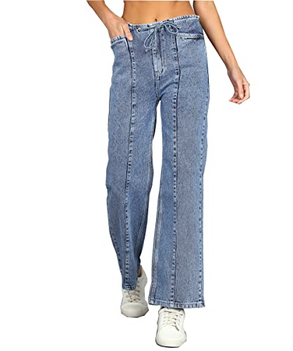 Nifty Women’s Denim Straight Fit Drawstring Jeans Nifty Women’s Denim Straight Fit Drawstring Jeans