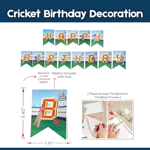 Image of Cricket Birthday Decorations For Boys 79 Pcs Cricket Theme Happy Birthday Decoration(Pack of 79 , Multicolor)