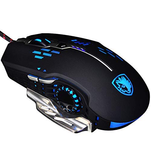 Sades S7 Wired Gaming Mouse,4 Adjustable DPI Levels,6 Circular & Breathing LED Light, 6 Buttons,Flash Wing For MAC&PC(Black) Sades S7 Wired Gaming Mouse,4 Adjustable DPI Levels,6 Circular & Breathing LED Light, 6 Buttons,Flash Wing For MAC&PC(Black)