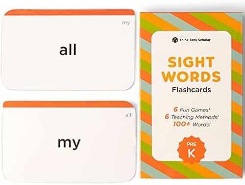 Think Tank Scholar Pre-K Sight Words Flash Cards (Pre-Kindergarden) - 100+ Dolch & Fry (High Freqency) Sight Word - Learn to Read, Site Words Learning for Toddlers, Homeschool/Classroom, Preschool