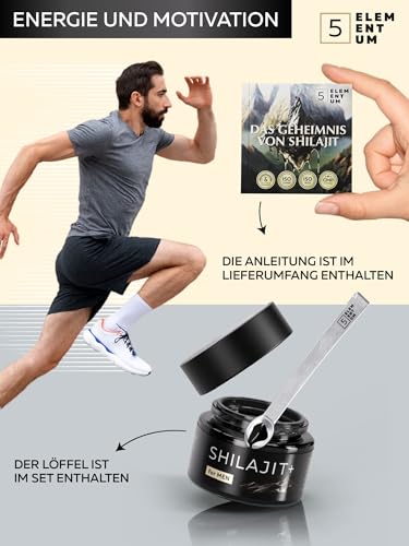 Shilajit Original Himalaya Für Männer – 82% Fulvinsäure 100g (50g x2) Premium Mumijo Shilajit Hochdosiert Aus Himalya Handernte Inkl. 500mg Dosierlöffel