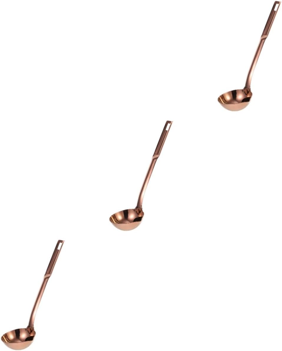 PRETYZOOM 3pcs Stainless Steel Oil Strainer Ladle Long Handle Efficient Grease Separation Tool for Cooking Lightweight Kitchen Gadget for Healthy Meals