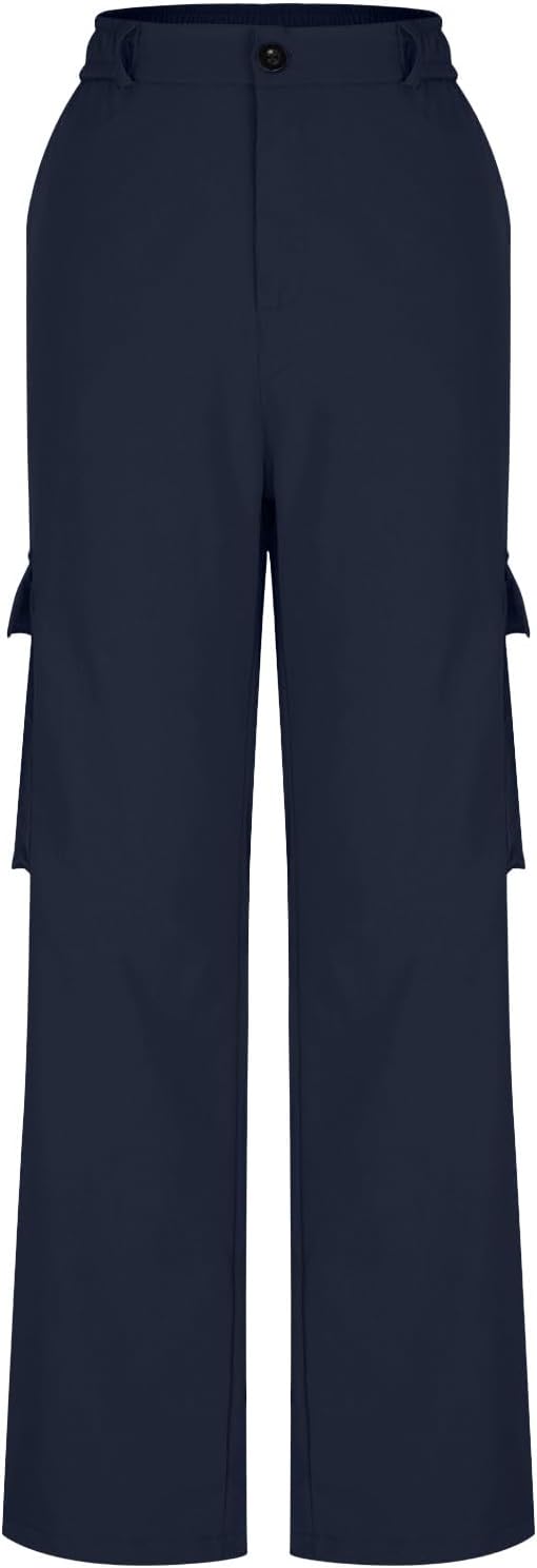 Womens Solid Color Casual Cargo Pants Straight-Button Jogger Pant 2025 Athletic Lounge Trousers