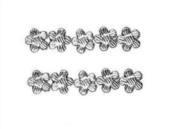 Beads for Jewelry Making, Bracelet, Earring and Necklace 40 Antiqued Silver Plated Pewter 8mm Corrugated Petal Flower Beads *