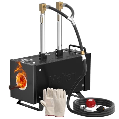 MMasters Propane Forge Kit Dual Burners 2600 Gas Forge for Blacksmithing and Metal Forging Portable Steel Forge with Openable Door - 2 Burner