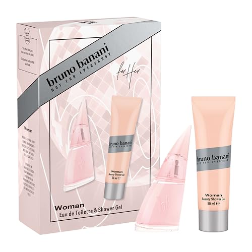 bruno banani Woman Geschenkset mit Eau de Toilette und Duschgel, unwiderstehlicher, klassisch-femininer Duft für Frauen, 30 ml und 50 ml