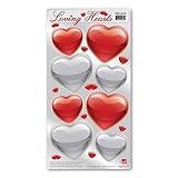 Hearts Pack Magnet by Magnet America Dimensions 5 3/4" x 11 1/2" Lg: 2 7/8" x 2 1/2" Sm: 2 1/8" x 2"
