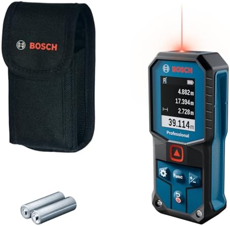 Medidor láser GLM 40-31 de Bosch Professional (IP65, cálculos automáticos de Longitud/área/Volumen, Pantalla a Color con iluminación intensa, Compatible con batería de Iones de Litio)