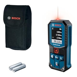 Bosch Professional Distanziometro laser GLM 40-31 (P65, carcassa antiurto, calcoli automatici per lunghezza/superficie/volume, display a colori luminoso, compatibile con batterie agli ioni di litio)
