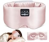 MUSICOZY 3D Mulberry Silk Sleep Mask Bluetooth 5.4 Headphones Full Coverage | Luxury Silk Eye Mask with Blackout Design Ultra Thin Speakers, Side Sleeper Comfort for Travel Relaxation Gifts for Men Women