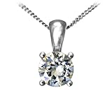 Naava Women's Platinum Solitaire Pendant + Chain, IJ/I Certified Diamond, Round Brilliant, 1.50ct