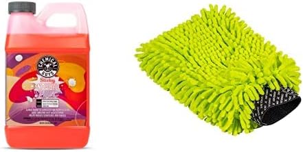 Chemical Guys CWS21564M Car Wash Starter Bundle - Sticky Snowball Ultra Snow Foam Car Wash Soap, 64 oz (.5 Gallon) Cherry Scent + Green Chenille Wash Mitt (2 Items) Works on Cars, Trucks, SUVs, & More