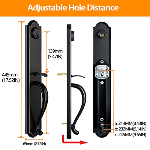 Tmc Double Door Handleset With Knob Handle For Front Door In Aged Bronze (Keyed Entry Handle And Dummy Hanleset),Mdhst201810B-Kb-Double #TOP1