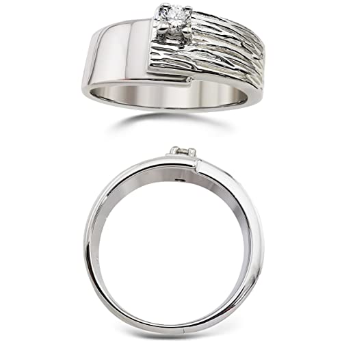 Bague fiançailles argent 925 rhodié structure ondulée cadeau idéal