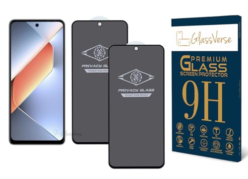 Image of GlassVerse Privacy Tempered Glass for Tecno Pova 6 Neo | Anti Spy Screen Protector, 9H Hardness, Edge to Edge, Case Friendly, Hassle-less Installation Kit Included. (Pack of 2)