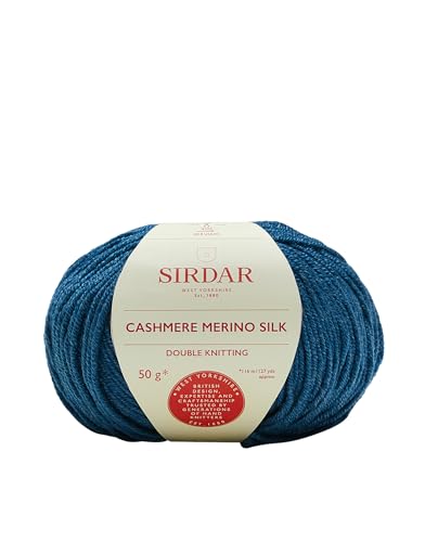 Sirdar Cashmere Merino Silk DK Double Knitting, Orient Blue (418), 50g, DK (50g)