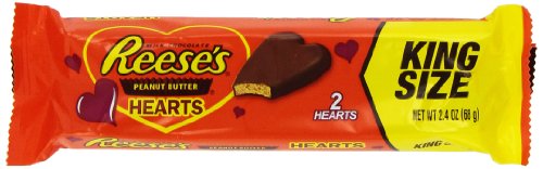 Reese's Valentine's Peanut Butter Hearts, King Size, 2.4-Ounce Packages (Pack Of 12) #TOP25