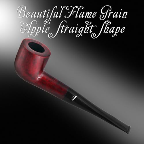 SPIPER Briar Wood Tobacco Pipe – Handmade Zulu Style Pipe with 9mm Filter, Smooth Stem – Premium Pipe for Men with Gift Box(RED)