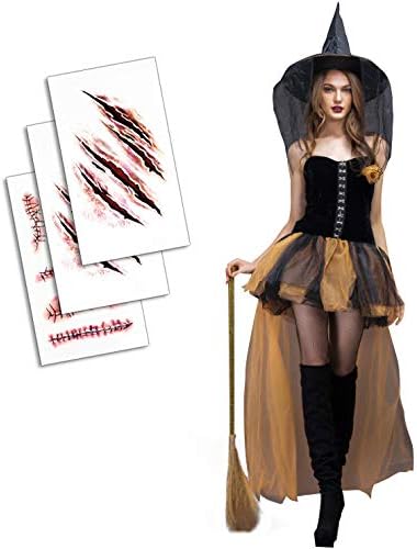 Amazon Kiligu ハロウィン 仮装 コスプレ 魔女 おしゃれ レディース 伸縮ほうき シール付き 4点セット M コスプレ 仮装 通販