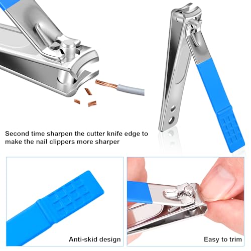 Mini Professional Nail Cuticle Cutter Manicure Pedicure Kit for Women - Set of 10 (Blue)