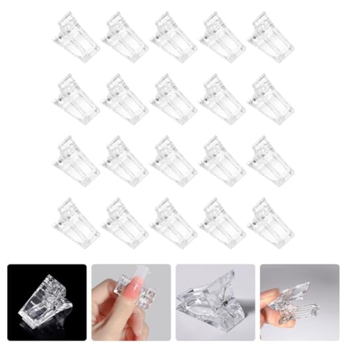 20 clips fijadores para uñas acrílicas manicure miniatura 7