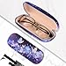 PERFECTSIGHT Hard Shell Eyeglasses Case, PU Leather Protective Glasses Case, Cute Eyeglass Case for Women Men Girls (Butterfly)