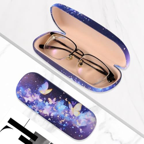 Image of PERFECTSIGHT Hard Shell Eyeglasses Case, PU Leather Protective Glasses Case, Cute Eyeglass Case for Women Men Girls