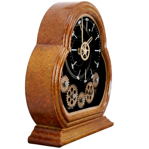 Reloj de mesa silencioso con engranajes móviles sin tictac molesto 3