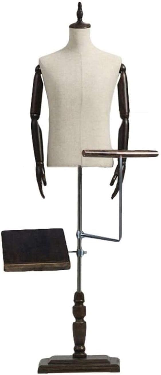 CONGRUI Mannequin Professional Male Tailors Dummy Adjustable Height Detachable Manikins Solid Wood