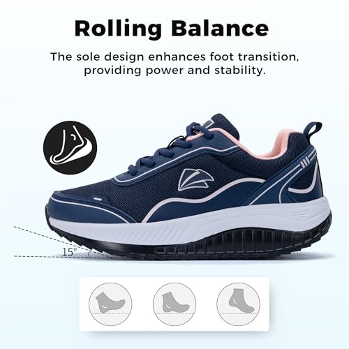 Image of MAFEKE Womens Wide Toe Box Walking Shoes Arch Support Orthotic Sneakers Wide Width Tennis Shoes for Plantar Fasciitis Bunions US 6.5-11
