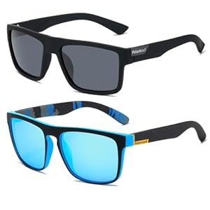 2 stuks zonnebril voor heren, gepolariseerde zonnebril voor dames en heren, retro klassieke vintage zonnebril, uv-bescherming, sport, hardlopen, autorijden, wandelen, reizen, heren