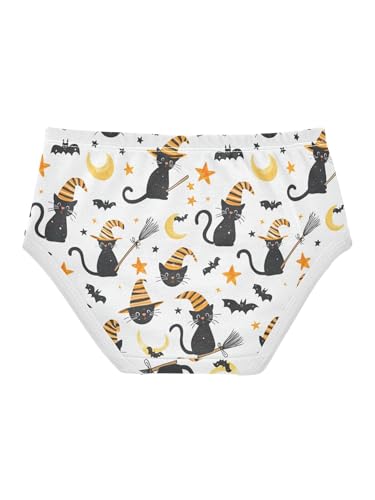 ZZKKO Halloween Cute Black Cat Girls Underwear Toddler Panties for Girls Comfort Brief Size 2T2