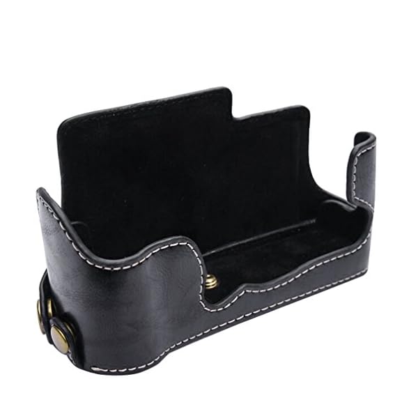 First2savvv schwarz Gehäusehälfte präzise Passform PU-Leder Kameratasche Fall Tasche Cover für Fujifilm X-E3 XE3 - XJPT… – Bild 3