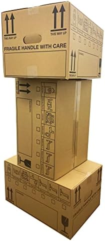 25 Strong Large Cardboard Storage Packing Moving House Boxes with Carry Handles 47cm x 32cm x 26cm