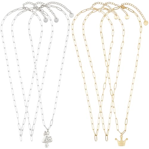 SUNNYCLUE 1 Scatola da 6 Pezzi Collana A Catena con Graffetta da 16 Pollici 304 Catene A Graffetta in Acciaio Inossidabile con CHISusura A Moschettone Accessori per Collana A Maglie Regolabili in Oro