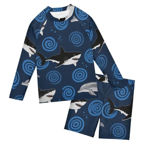 Traje de baño UV niños Blue Circles Sharks para jugar en la arena y piscina este verano